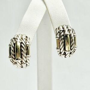 David Yurman Metro Five Row Earrings With Gold